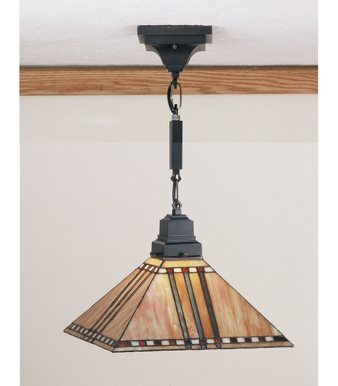 Prairie Corn 42" Mahogany Bronze Stained Glass Pendant