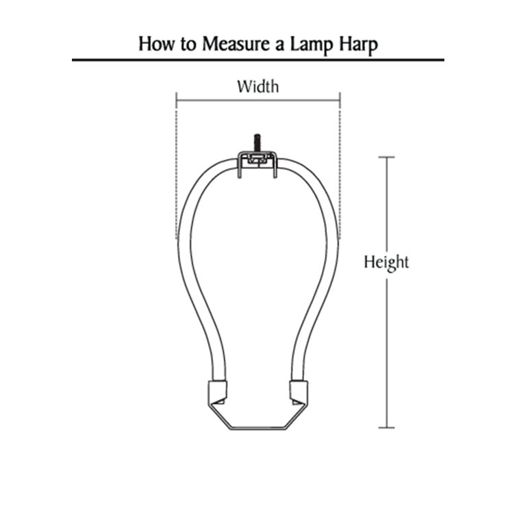 Polished Brass 7" Lamp Harp with Saddle Set