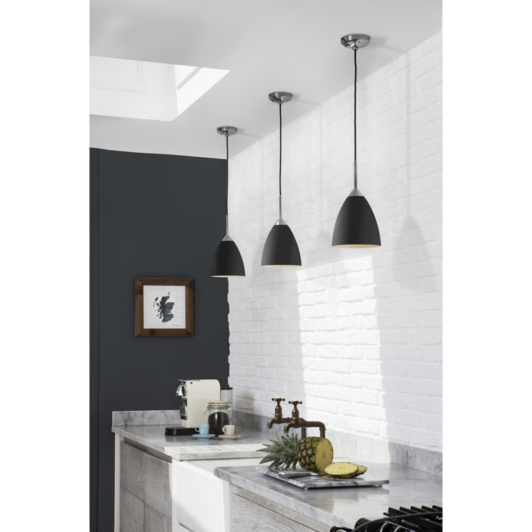Black Polished Metal Mini LED Pendant Light