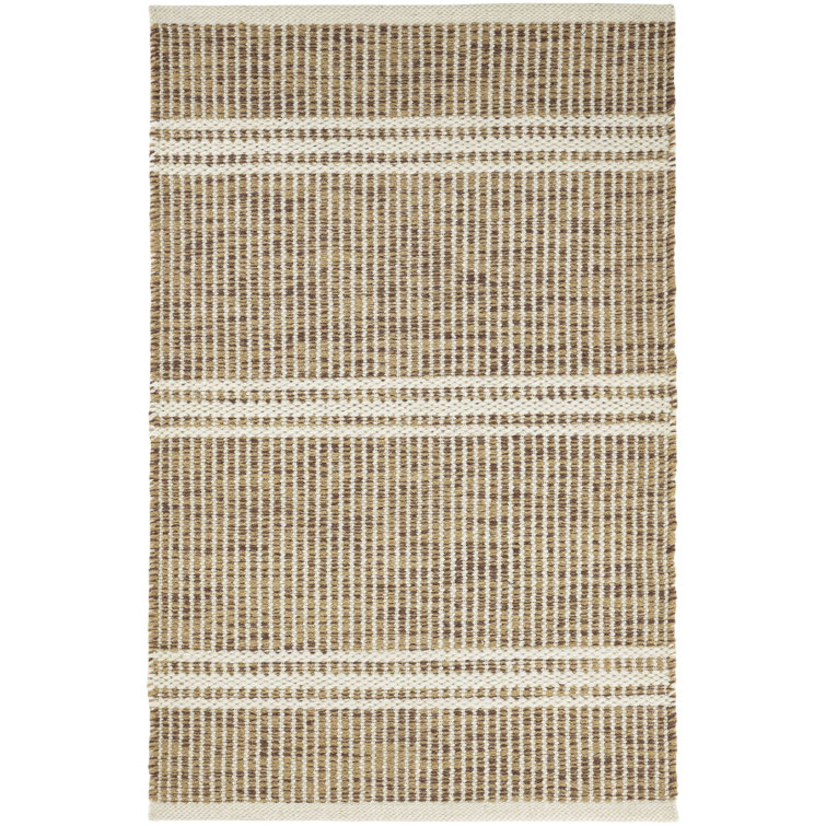 Natural Herringbone Handwoven Wool Rectangular Rug 8' x 10'