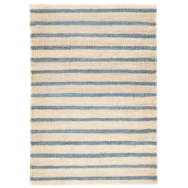 Swedish Blue Stripe Handmade Wool 10' x 14' Area Rug