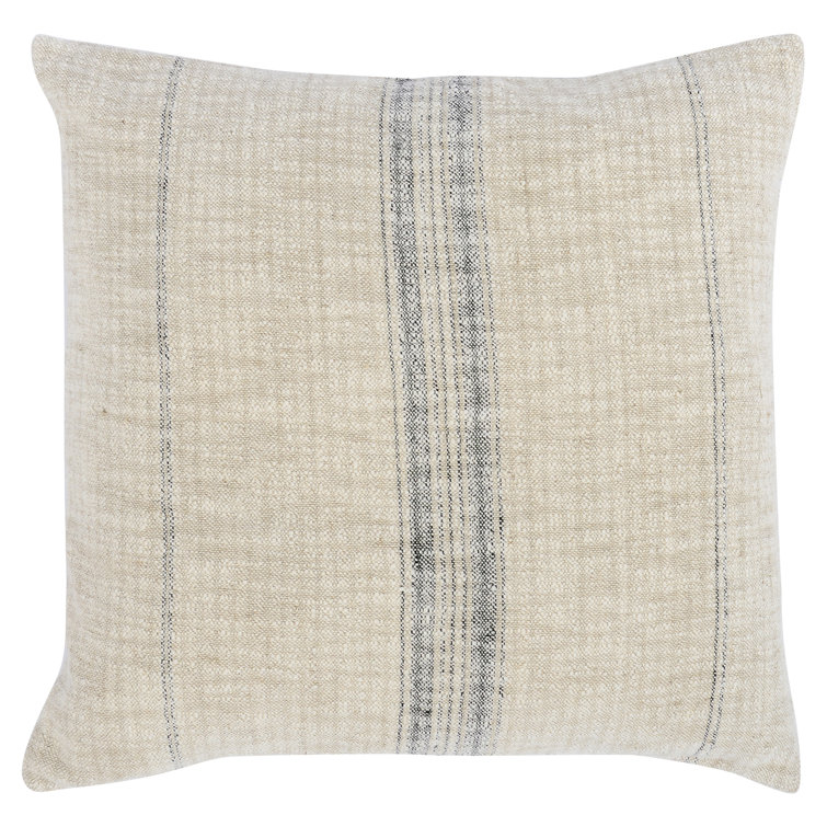 Tia 16"x36" Natural Black Cotton Linen Throw Pillow