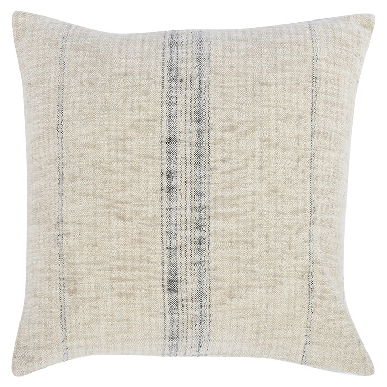 Tia 16"x36" Natural Black Cotton Linen Throw Pillow