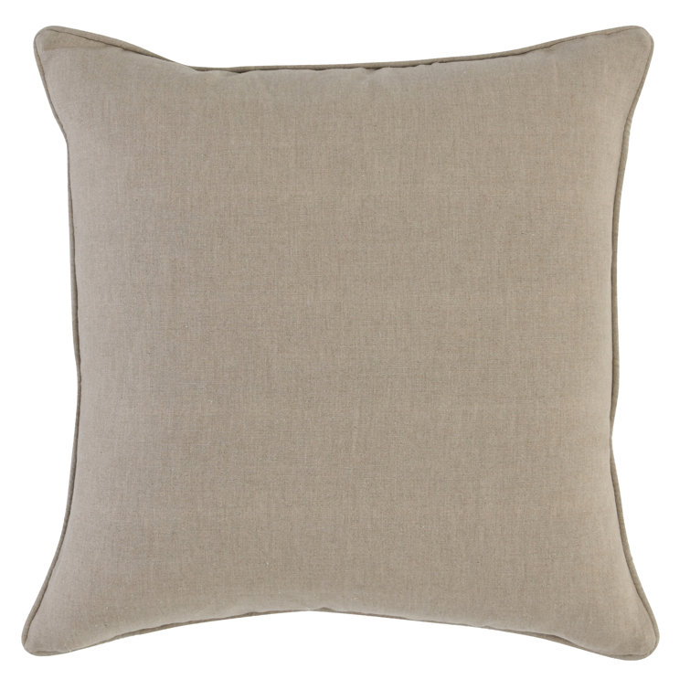 Kamia 22" Beige Square Feather Blend Throw Pillow