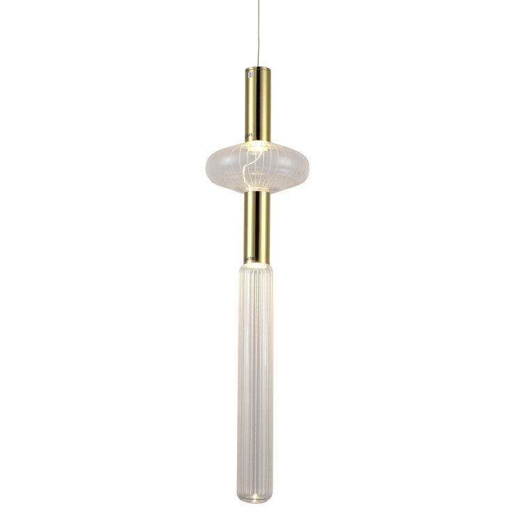 Gold Glass LED Pendant Light with Clear Shades