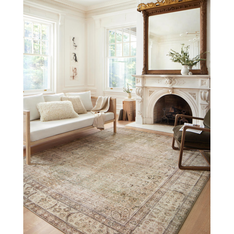 Margot Antique Sage Rectangular Easy Care Area Rug
