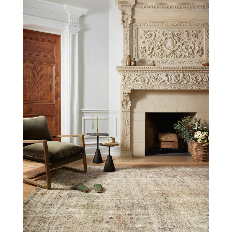 Margot Antique Sage Rectangular Easy Care Area Rug