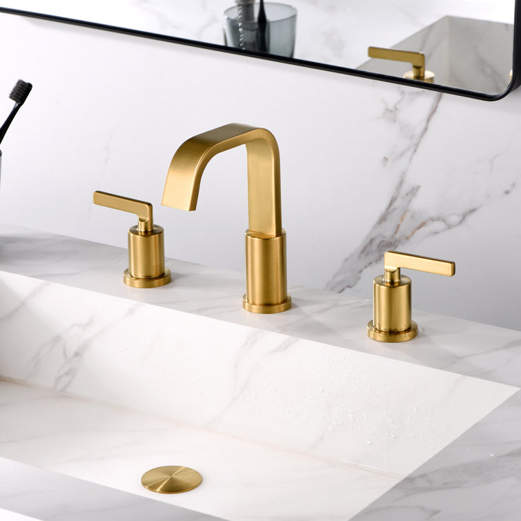Bronze 2-Handle Widespread Bathroom Faucet with Drain Assembly