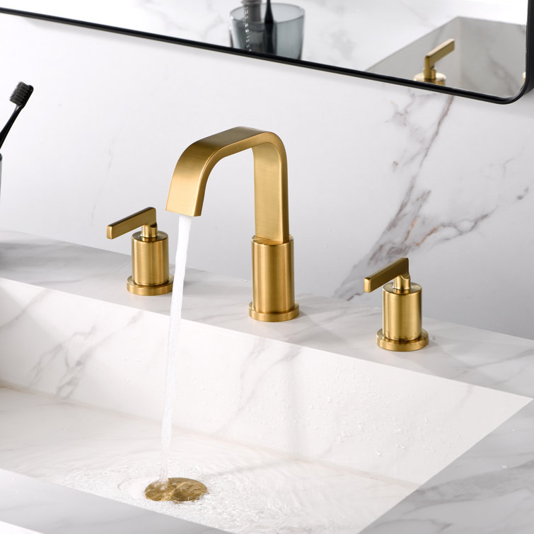 Bronze 2-Handle Widespread Bathroom Faucet with Drain Assembly