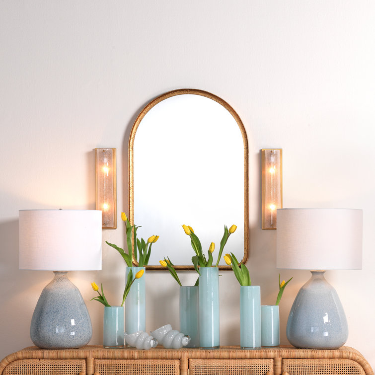 Sky Blue Hand-Blown Glass Table Vase Set
