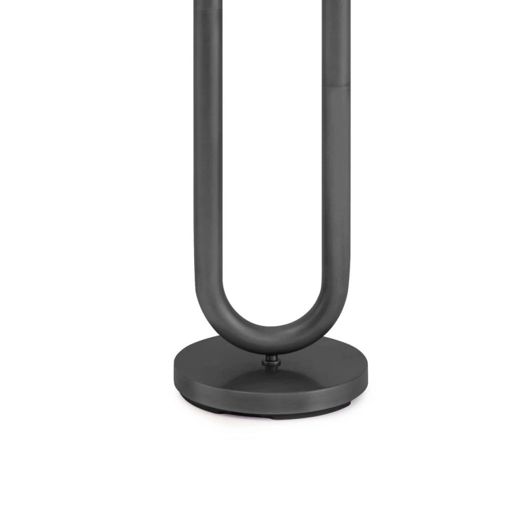 Happy Dual-Pronged Oil Rubbed Bronze Floor Lamp with Matte White Globes