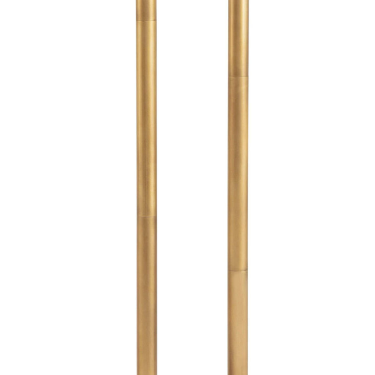 Happy Asymmetrical Natural Brass Floor Lamp with White Glass Globes