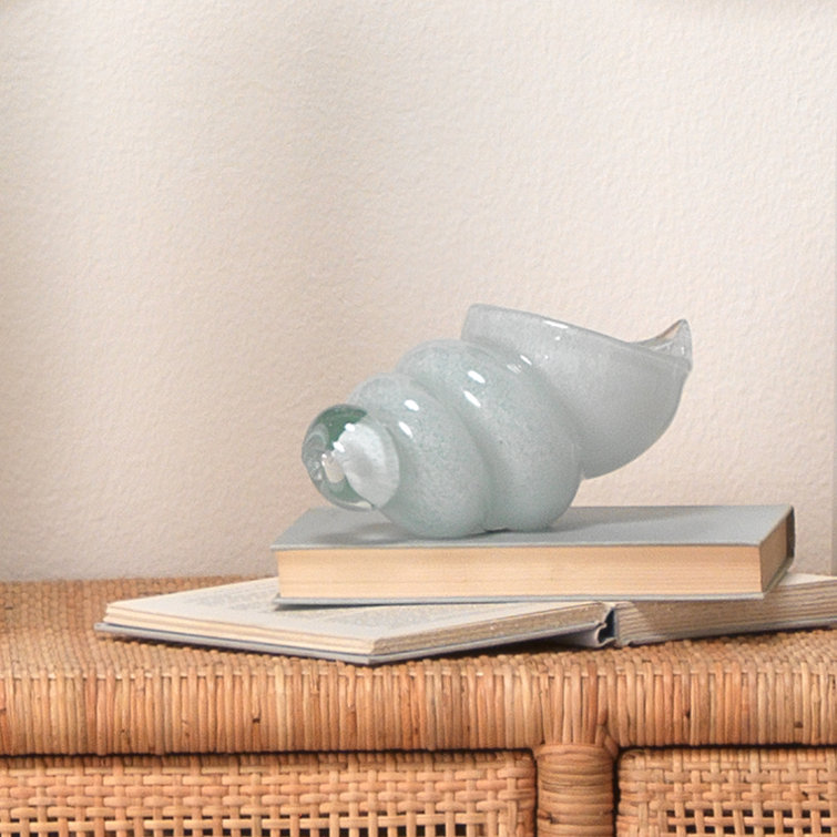 Hand Blown White Glass Coastal Shell Figurines Set