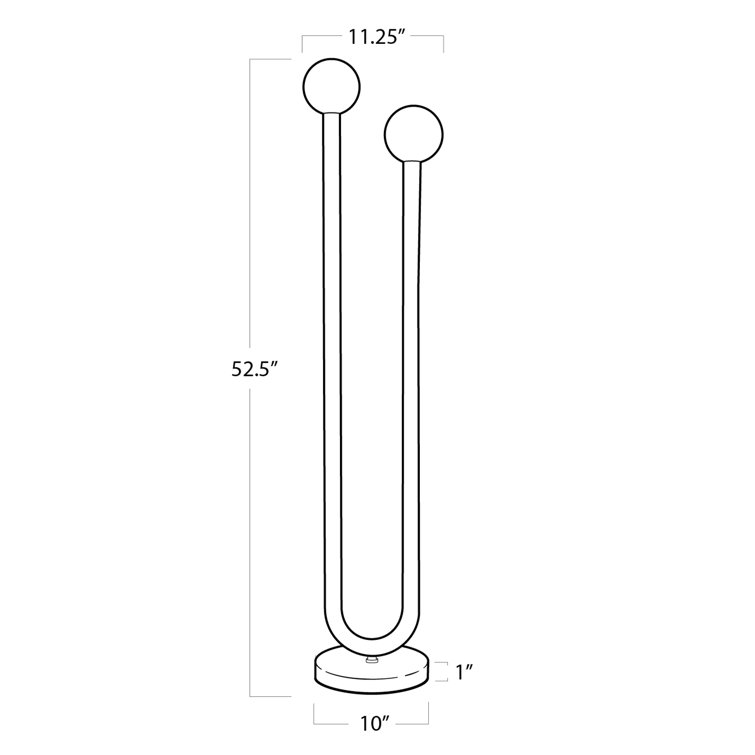 Happy Dual-Pronged Oil Rubbed Bronze Floor Lamp with Matte White Globes