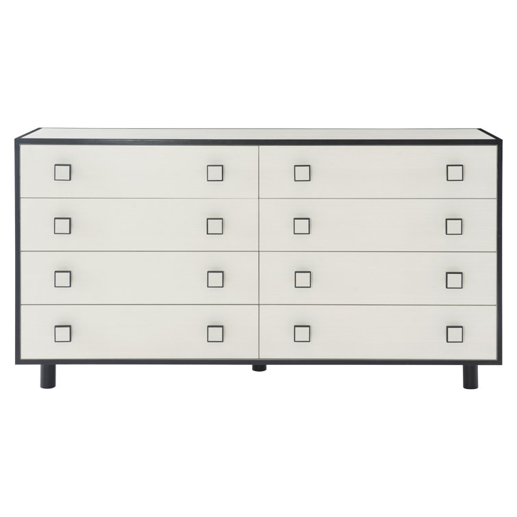 White Transitional Double Dresser with Soft Close Drawers