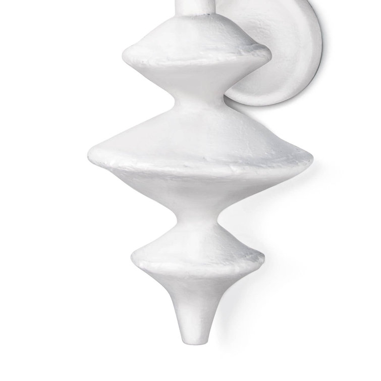 Matte White Linen-Shade Dimmable Steel Wall Sconce