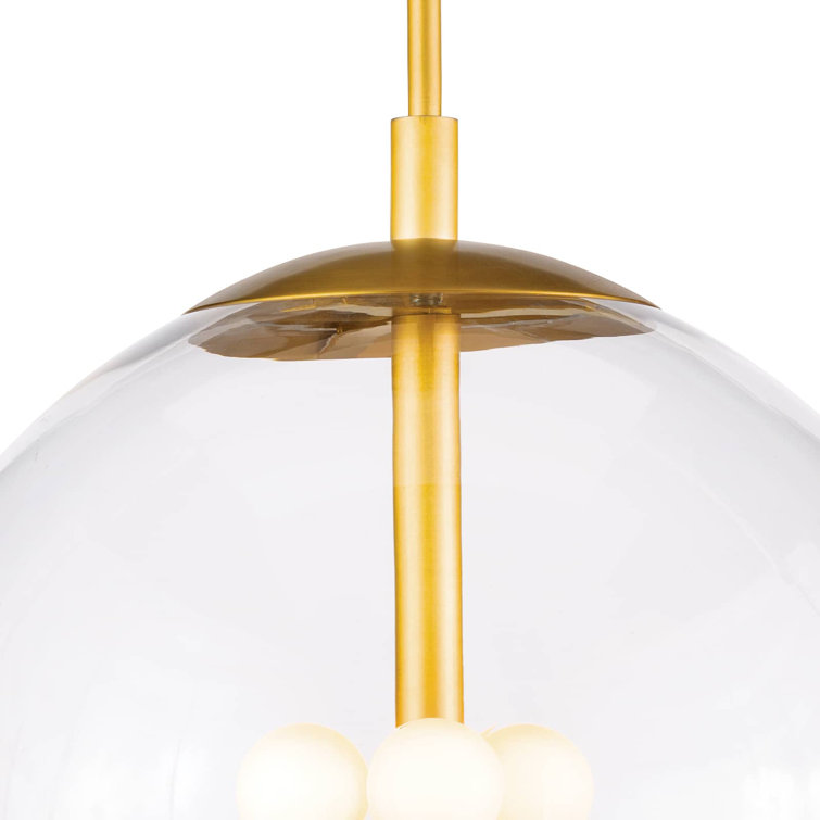 Elegance in Illumination: 3-Light Natural Brass Globe Pendant