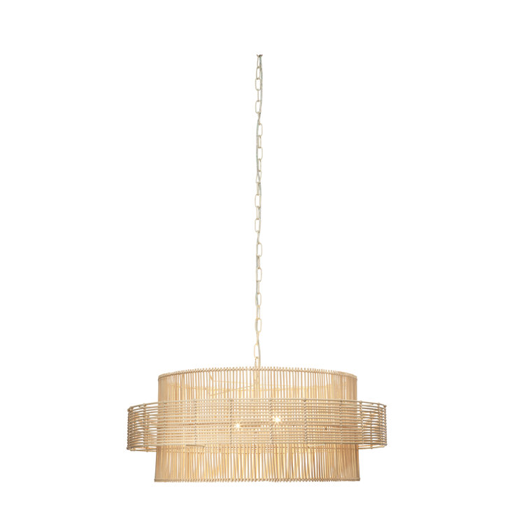 Coastal Breeze Natural Rattan 2-Light Pendant