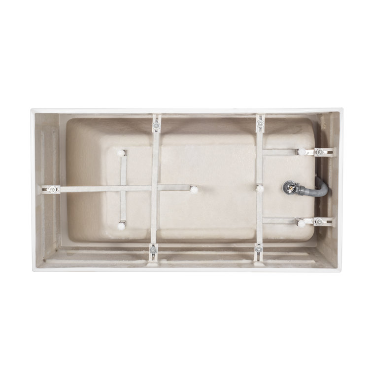 47" White Acrylic Freestanding Soaking Bathtub with Polished Chrome Finish