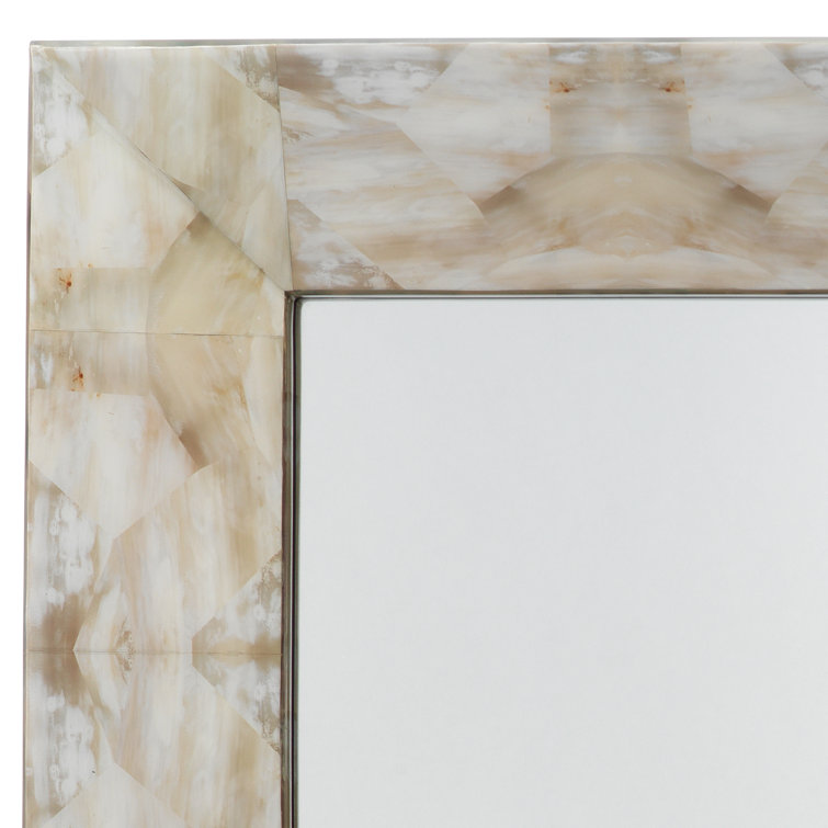 Fragment Lacquered Wood Vanity Mirror 48" x 36" Multi-Color
