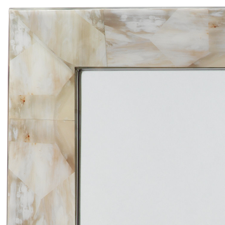 Lacquered Rectangular Wood Frame Wall Mirror