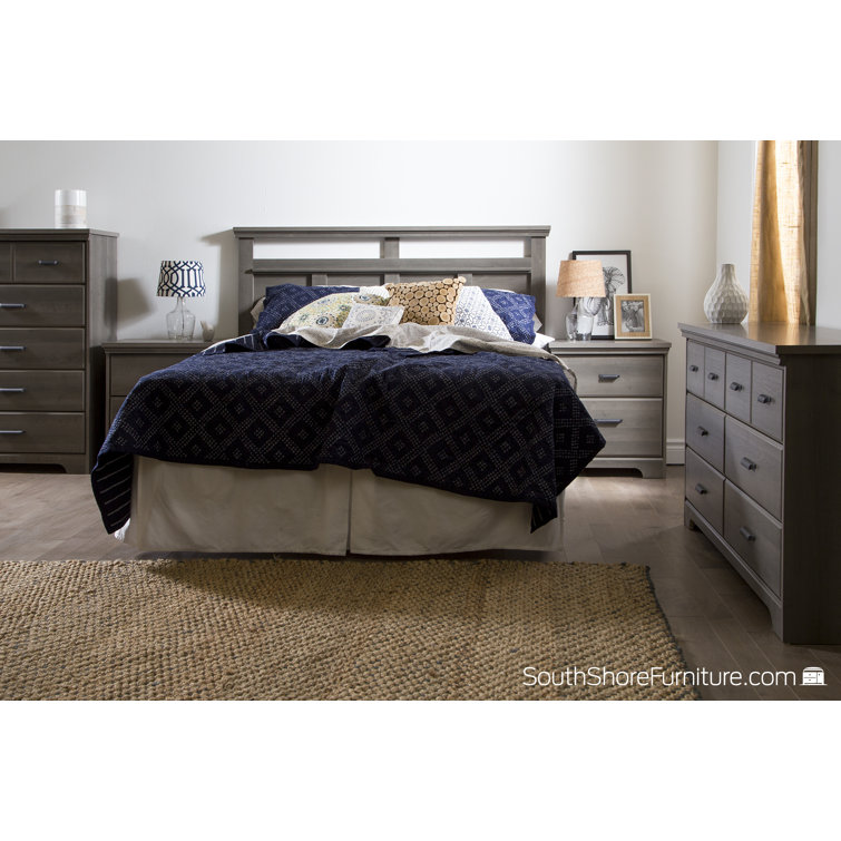 Gray Maple 2-Drawer Traditional Nightstand