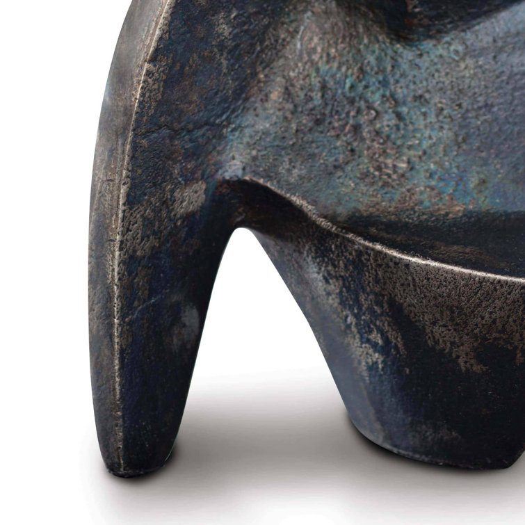 Blackened Zinc Modern Abstract Metal Sculpture