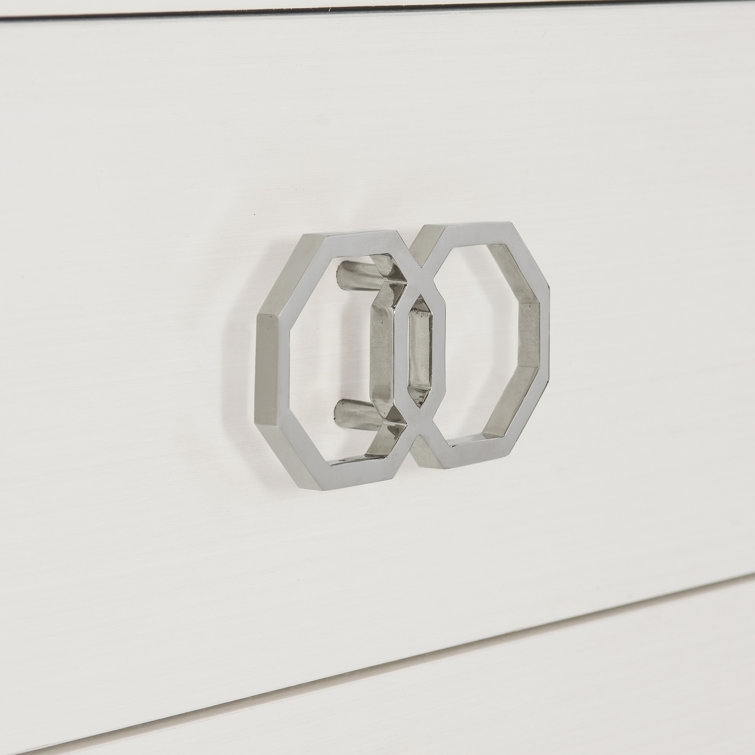 Elegant Transitional 2-Drawer Nightstand in Black and White