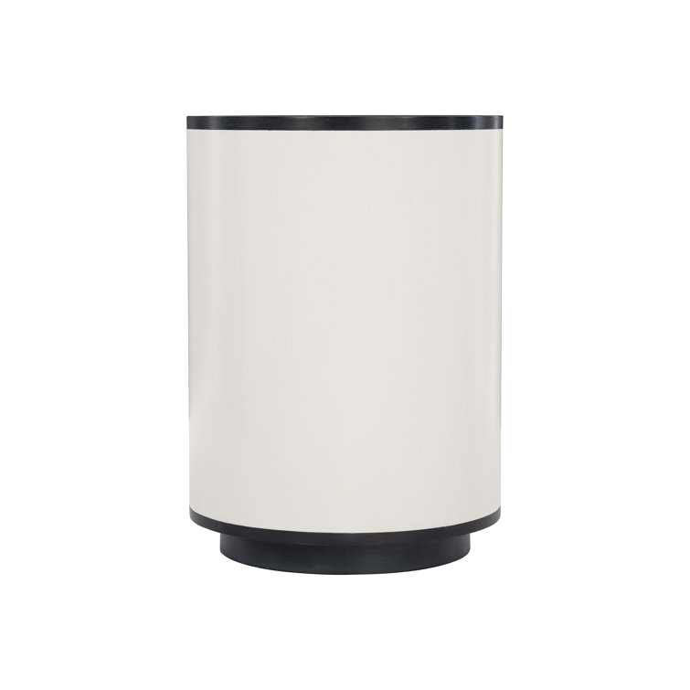 White and Black Round Wood Accent Table
