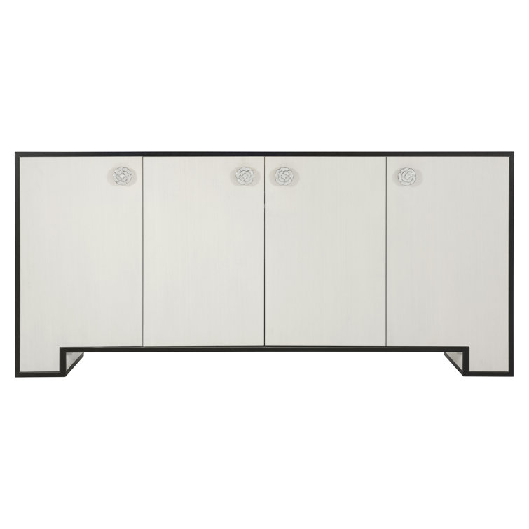 Eggshell and Onyx Two-Tone Sideboard with Nickel Hardware