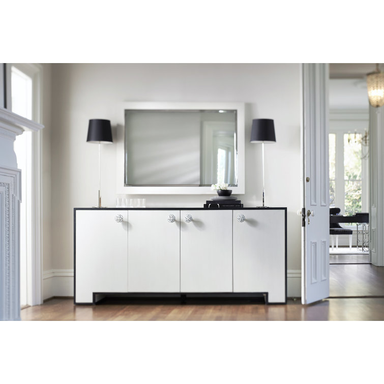 Eggshell and Onyx Two-Tone Sideboard with Nickel Hardware