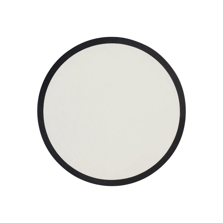 White and Black Round Wood Accent Table