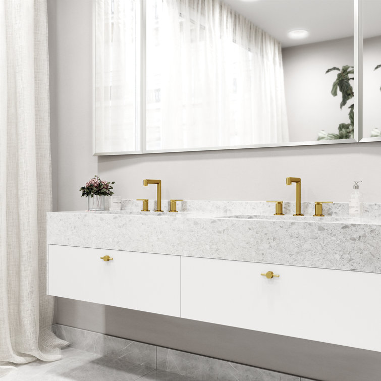 Sterling Chrome Widespread Bathroom Faucet with Knurled Handles
