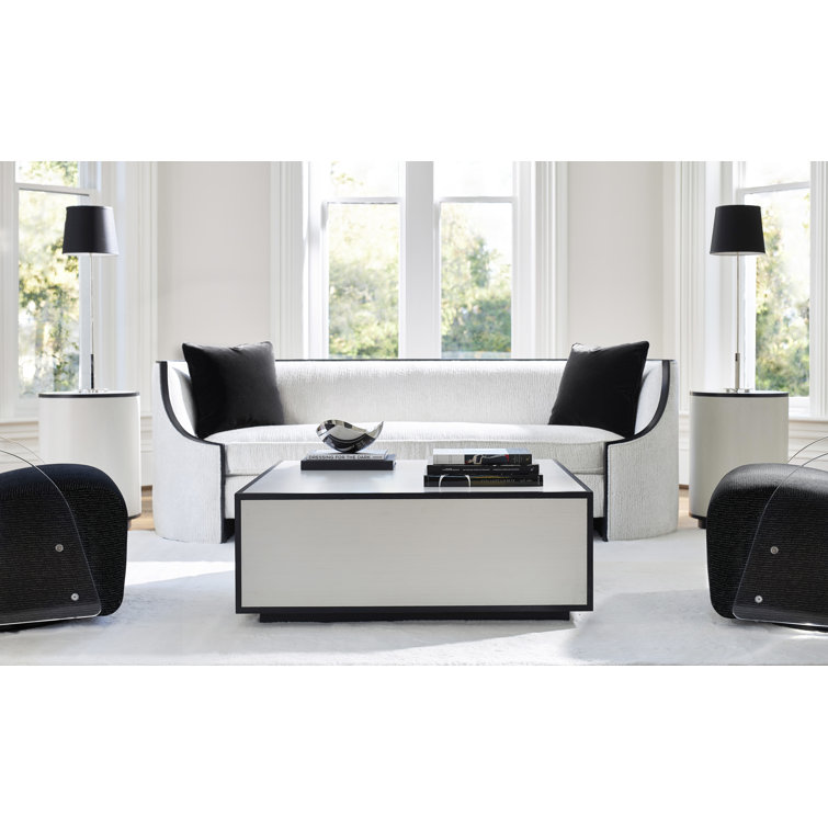 White and Black Round Wood Accent Table