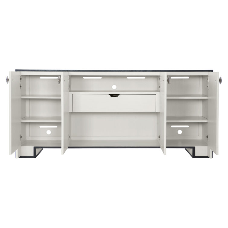 Eggshell and Onyx Two-Tone Sideboard with Nickel Hardware