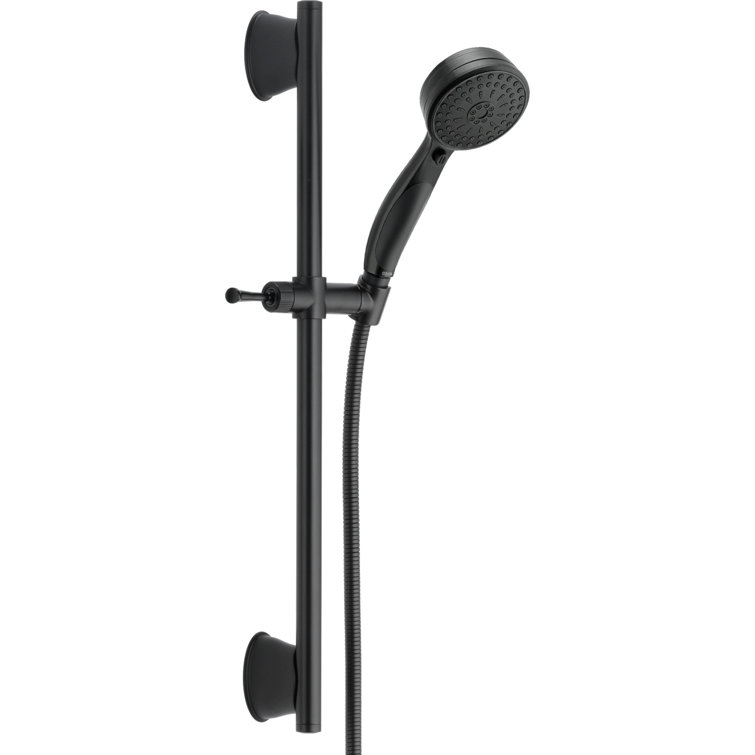 Matte Black Adjustable Handheld Shower Head with Slide Bar