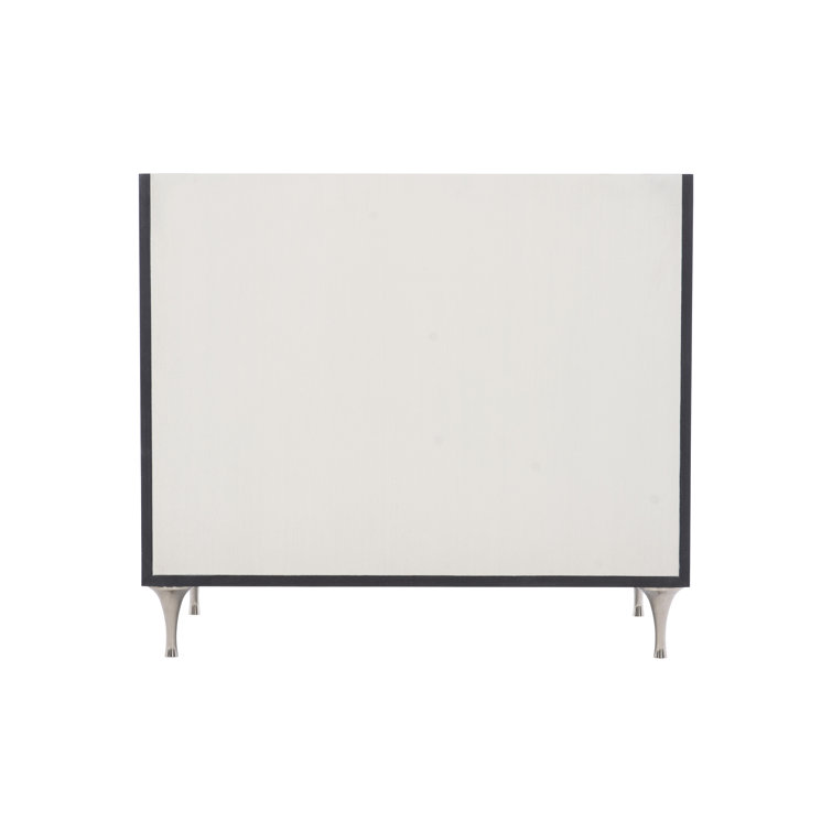 Elegant Transitional 2-Drawer Nightstand in Black and White