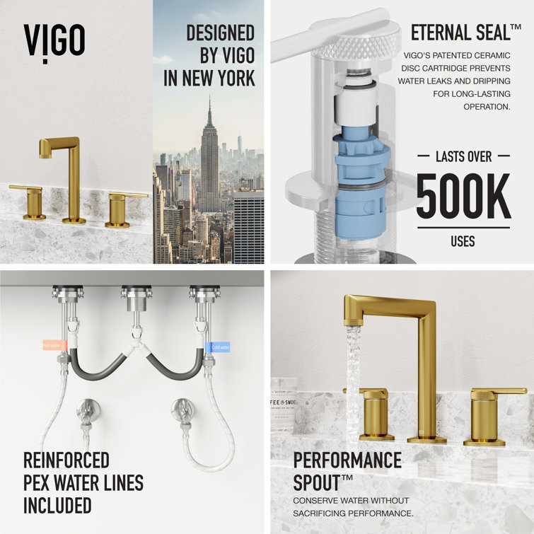 Sterling Chrome Widespread Bathroom Faucet with Knurled Handles