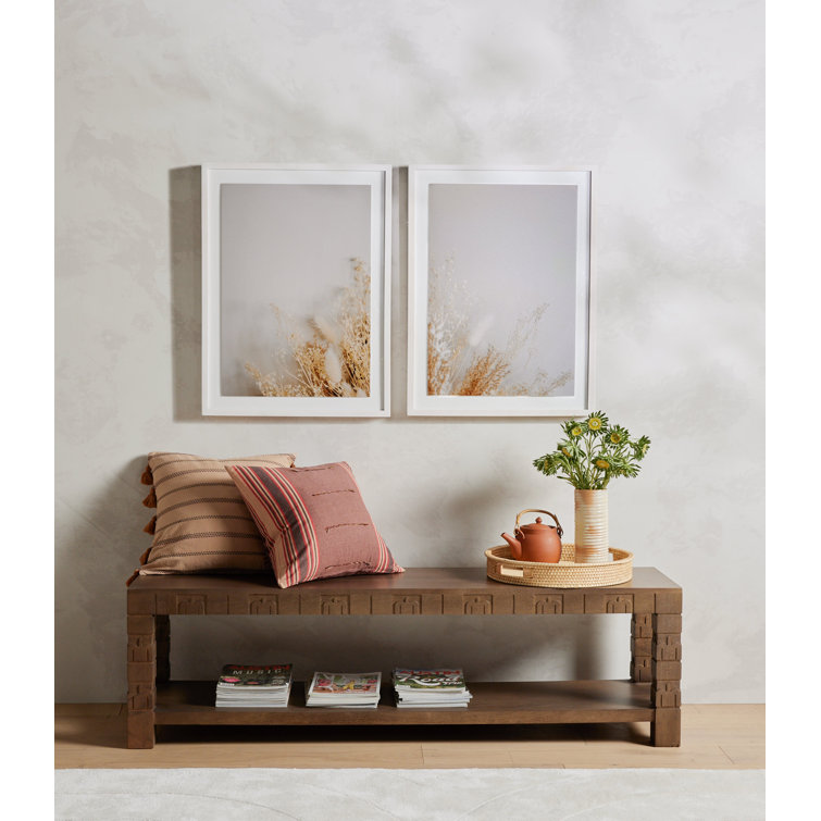 Neutral Botanical Dried Floral Diptych Canvas Painting