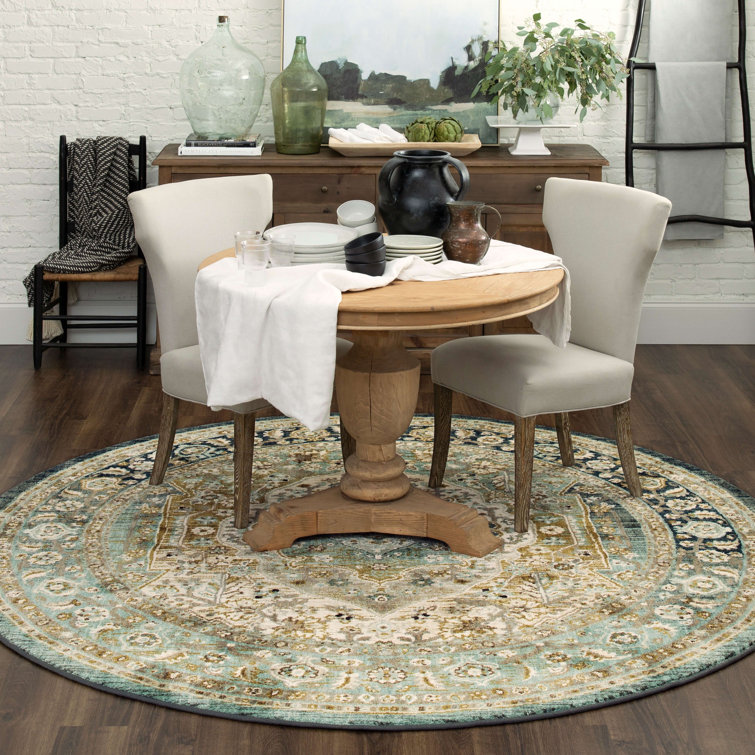 Nore Jadeite Round Medallion Synthetic Area Rug