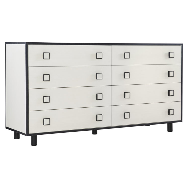 White Transitional Double Dresser with Soft Close Drawers