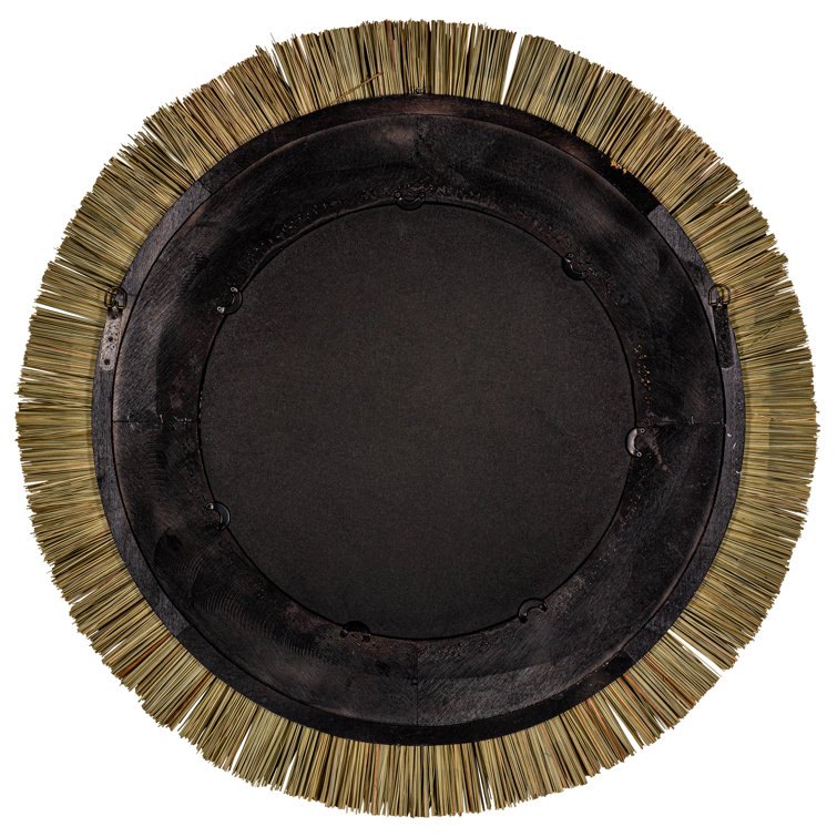 Addison 35'' Round Coastal-Inspired Seagrass Dresser Mirror