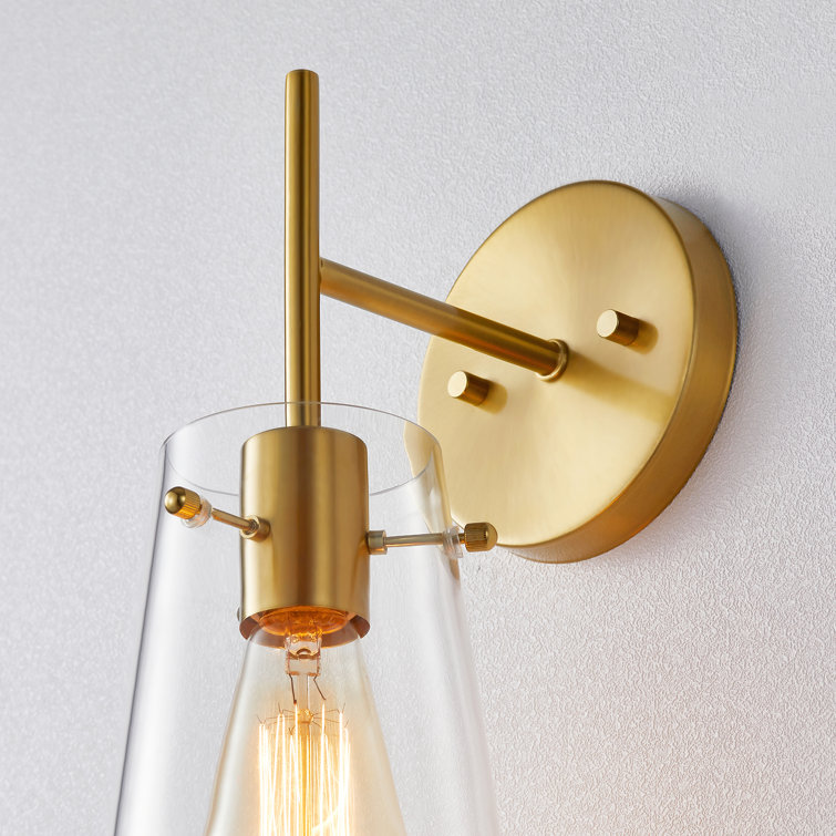 Kawoti Dimmable Brass and Gold Outdoor Wall Sconce, 13" Height