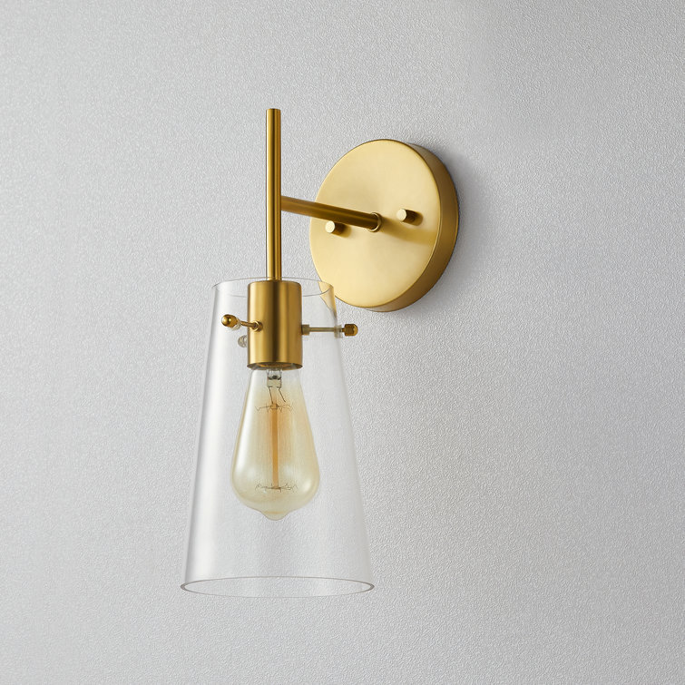 Kawoti Dimmable Brass and Gold Outdoor Wall Sconce, 13" Height