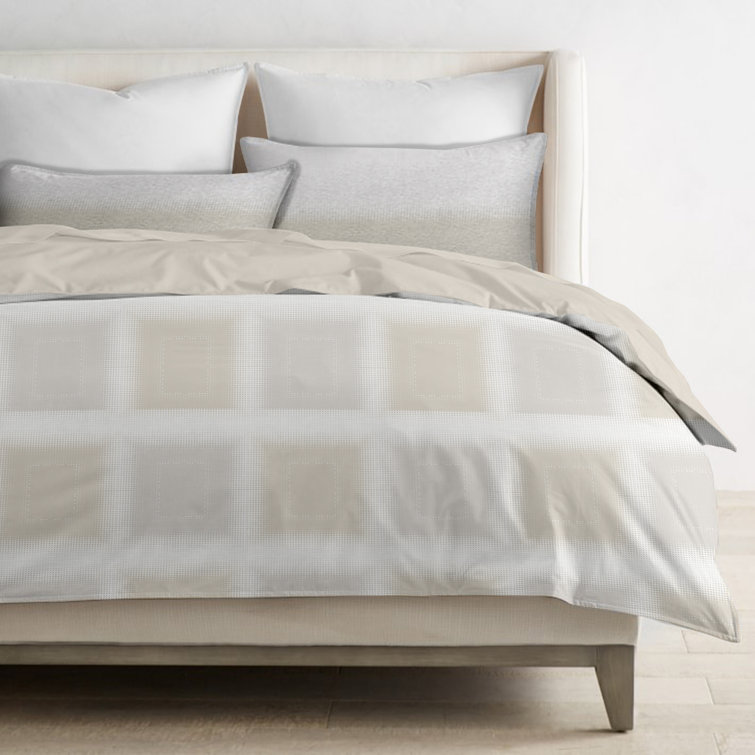 Delara Beige Organic Cotton Queen Duvet Cover Set
