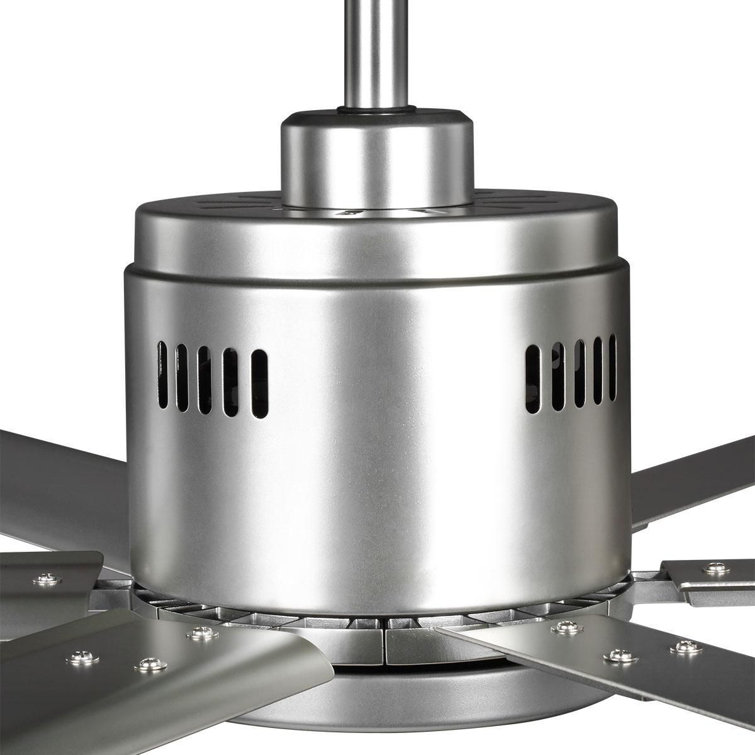 72'' Nickel Industrial Ceiling Fan with Remote and Lighting