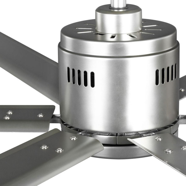 96'' Nickel Industrial Ceiling Fan with Remote and Wall Control