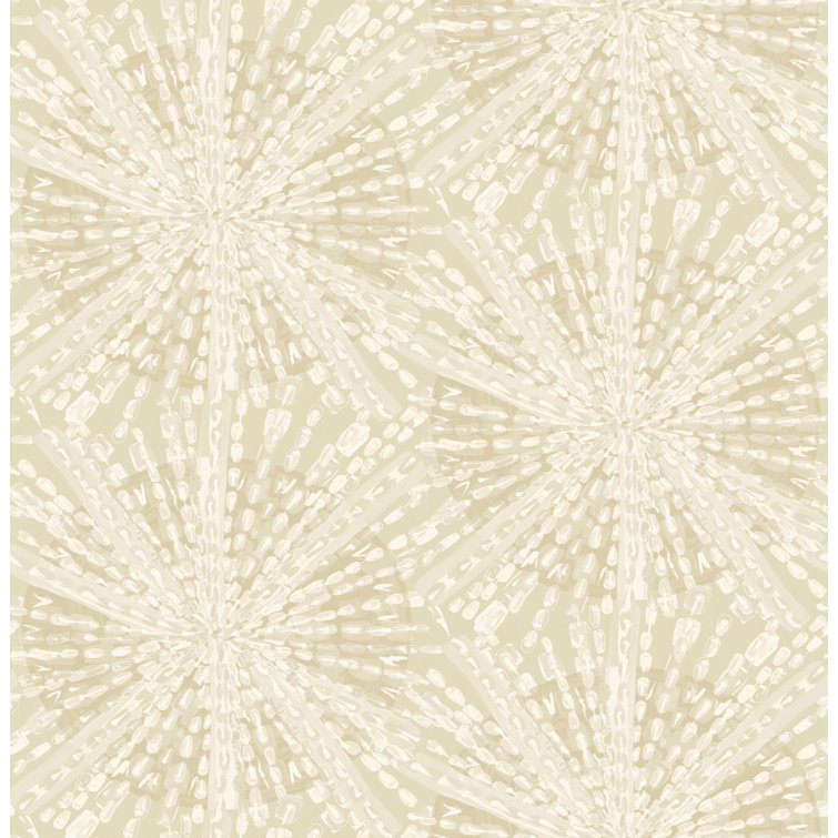 Soft Gold Sunburst Self-Adhesive Vinyl Peel and Stick Wallpaper Roll