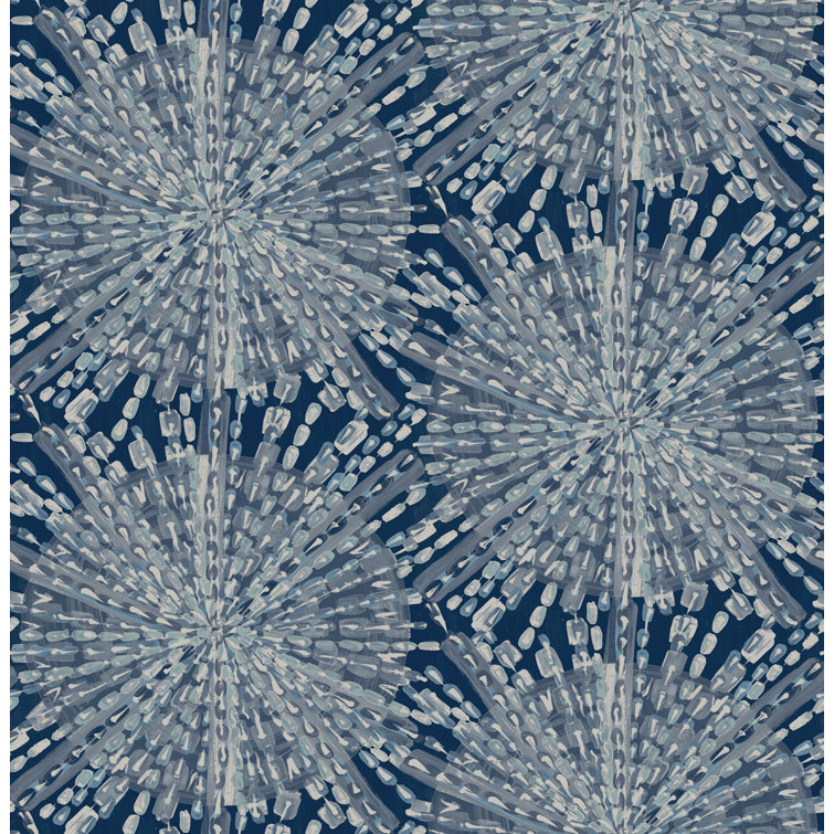 Navy Sunburst Peel & Stick Geometric Wallpaper Roll