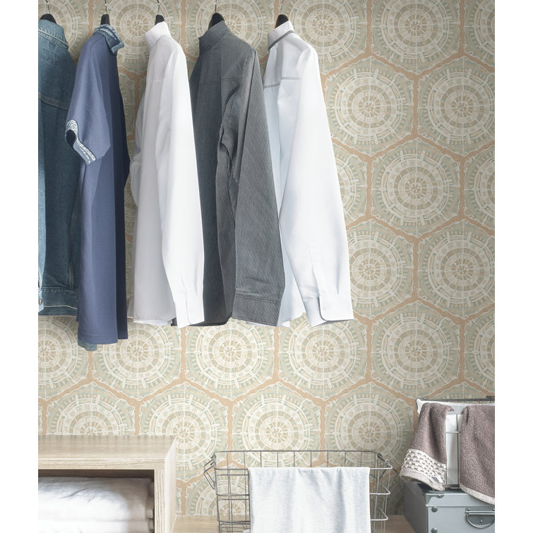 Peach Geometric Self-Adhesive Removable Wallpaper Roll